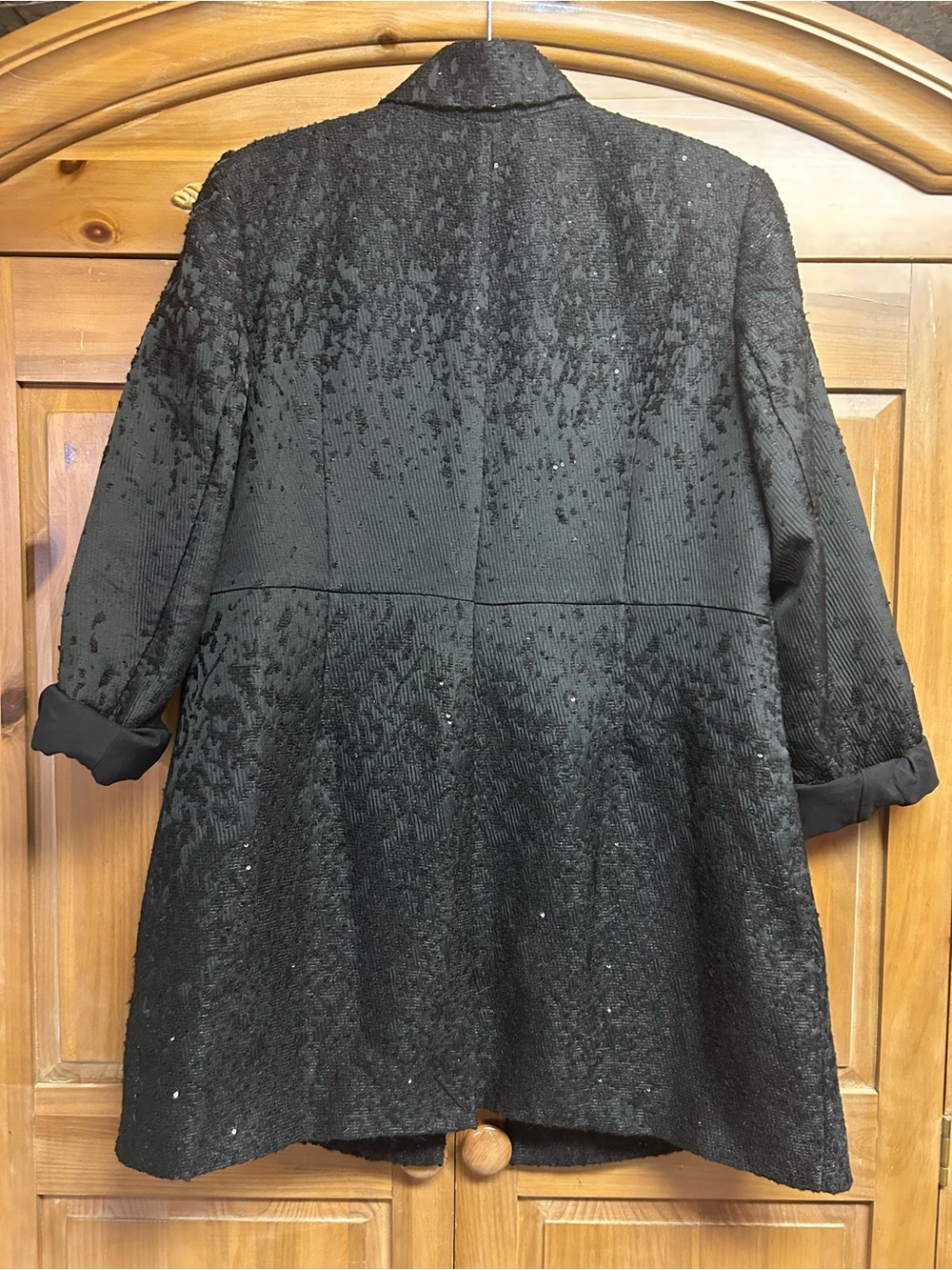 Chico’s Black Tweed and Sequin Winter Jacket - Picture 8 of 8